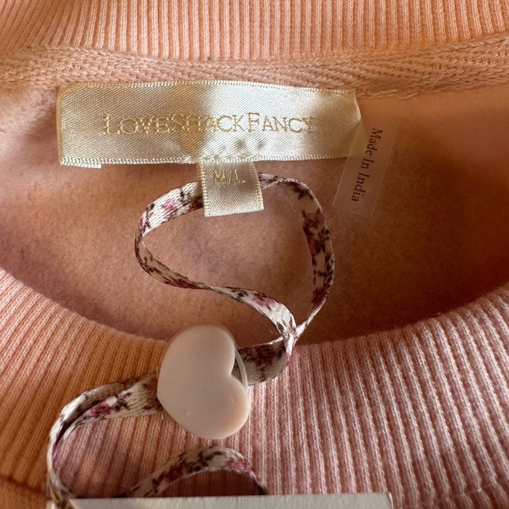 NWT LoveShackFancy Blush Pink Sweatshirt - Picture 6 of 10